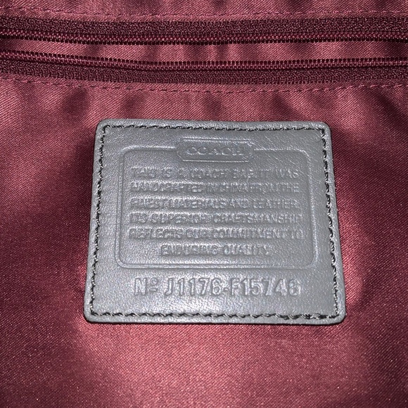 Coach Gray Silver Mia  Sateen Signature Metallic - Picture 2 of 5